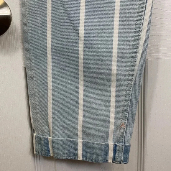 NWT Anthropologie Scotch & Soda bandit white striped boyfriend jeans sz 32 - Picture 8 of 14